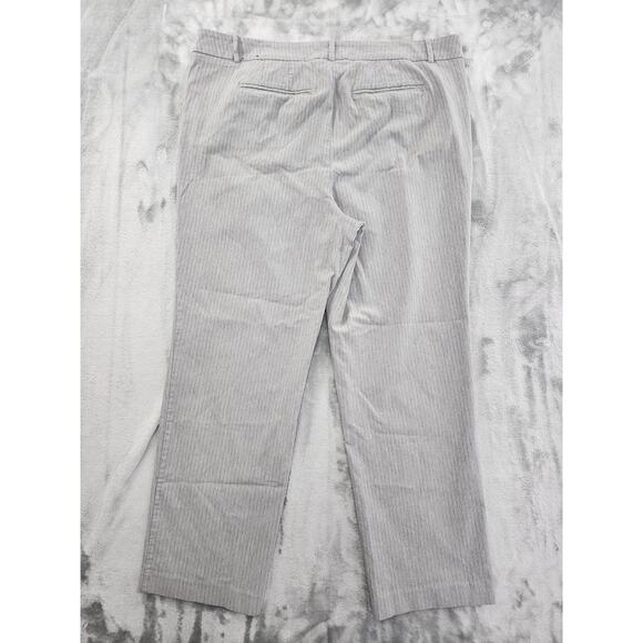 Lane Bryant Striped High Rise‎ Slim Leg Ankle Pants Size 22 Gray Stretch Office - Picture 2 of 10
